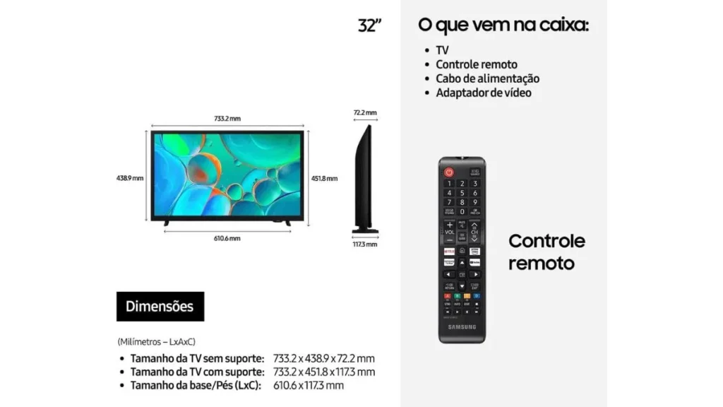 Smart TV Samsung 32" HD Tizen HDR: Tudo que Você Precisa Saber 3 Smart TV Samsung 32 HD Tizen HDR